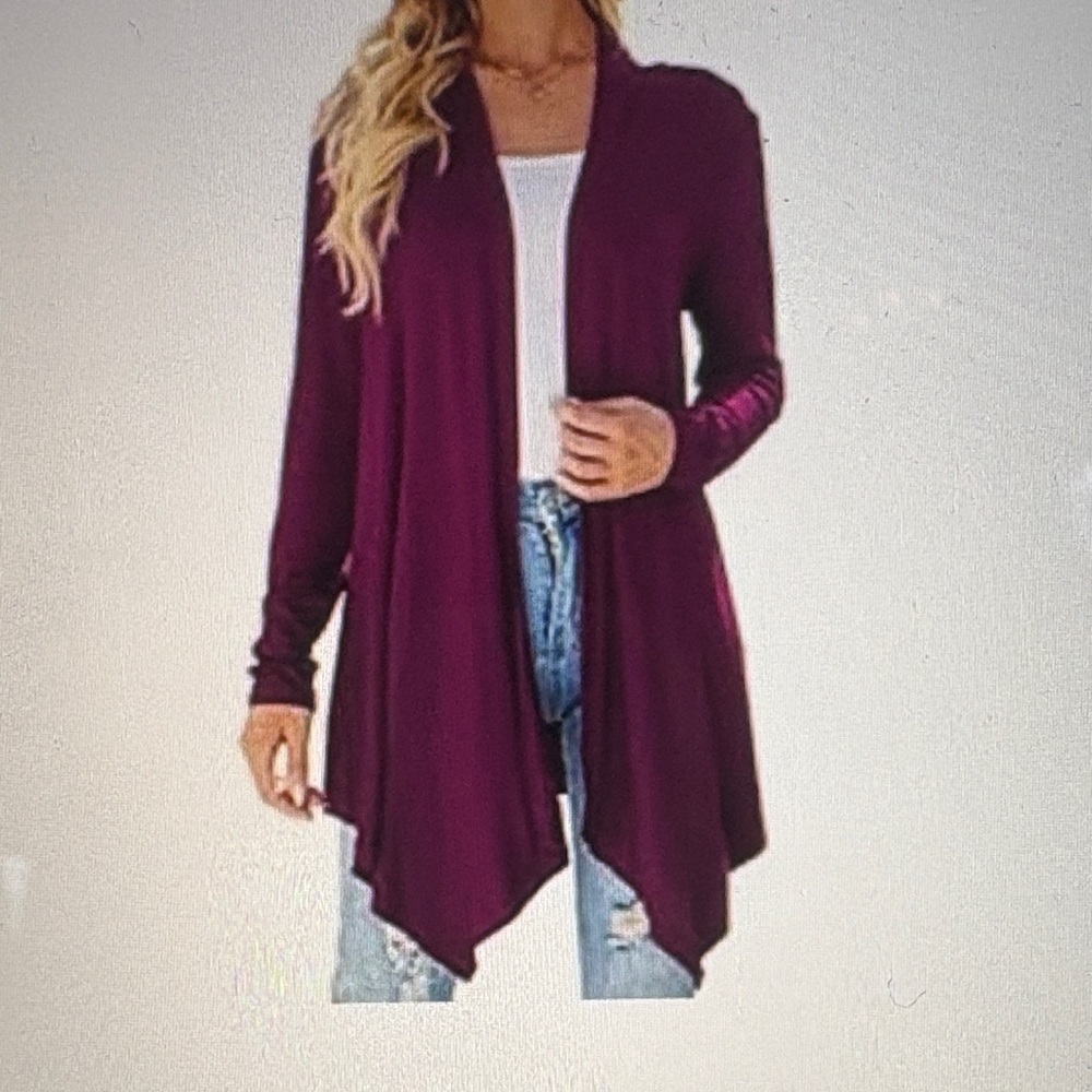 NWOT. Uvog Drape Front Open Cardigan Duster Size XL